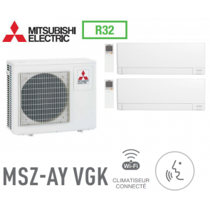 Mitsubishi Bi-split Mural Compact MXZ-3F68VF + 1 MSZ-AY25VGK + 1 MSZ-AY42VGK - R32