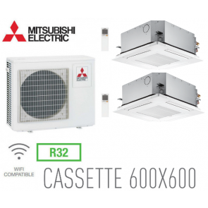 Mitsubishi Bi-split Cassette Inverter 4 voies 600 x 600 MXZ-4F83VF + 1 SLZ-M35FA + 1 SLZ-M50FA