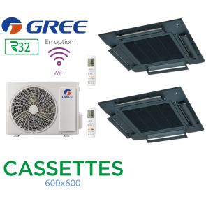 GREE Bi-split CASSETTES FM 24 + 2 FM CST 12 R32 noir
