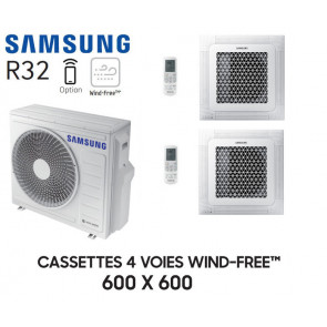Samsung Cassette 4 voies 600x600 Wind-Free Bi-Split AJ068TXJ3KG + 2 AJ035TNNDKG