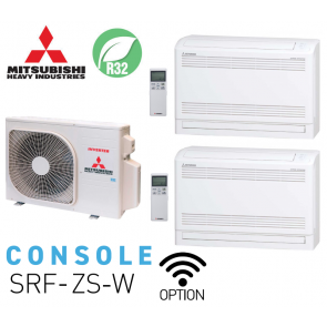 MHI Bi-split Console SCM45ZS-W + 2 SRF25ZS-W