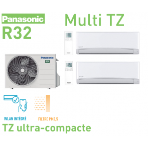 Panasonic Bi-split Mural TZ CU-2TZ41TBE + 2x CS-TZ20WKEW R32
