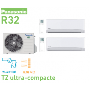 Panasonic Bi-split Mural TZ CU-2Z41TBE + 2x CS-TZ20WKEW R32