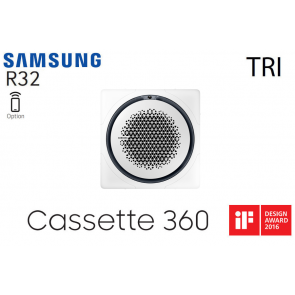 Samsung Cassette 360 AC140RN4PKG triphas&eacute; Fa&ccedil;ade carr&eacute;e blanche