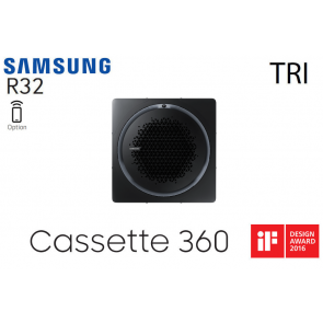 Samsung Cassette 360 AC140RN4PKG triphas&eacute; Fa&ccedil;ade carr&eacute;e noire