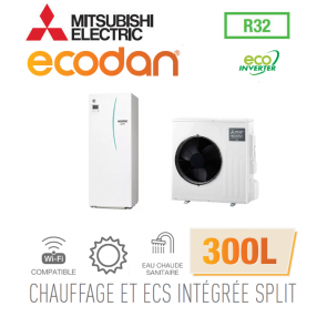 Ecodan CHAUFFAGE SEUL SPLIT HYDROBOX DUO 300L R32 EHST30D-VM6ED + SUZ-SWM80VA
