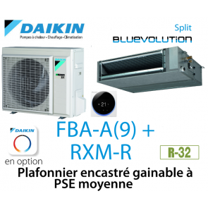 Daikin Plafonnier encastr&eacute; gainable &agrave; PSE moyenne FBA60A9 - RXM60R
