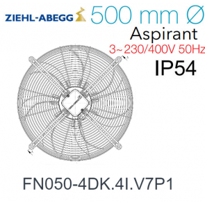 Ventilateur hélicoïde FN050-4DK.4I.V7P1 de Ziehl-Abegg