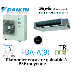 Daikin Plafonnier encastré gainable à PSE moyenne Advance FBA100A triphasé
