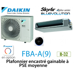 Daikin Plafonnier encastré gainable à PSE moyenne Alpha FBA100A monophasé