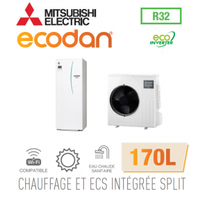 Ecodan duo 8 Eco Inverter CHAUFFAGE SEUL + ECS 170L EHST17D-VM2D + SUZ-SWM80VA