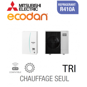 Ecodan CHAUFFAGE SEUL SPLIT HYDROBOX R410A EHSC-VM2D + PUHZ-SW100YAA triphasé