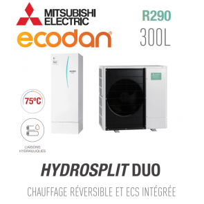 Ecodan R&eacute;versible HYDROSPLIT DUO 300L R290 ERPT30X-VM2EE + PUZ-WZ50VAA