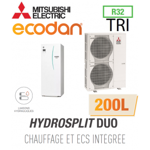 Ecodan CHAUFFAGE SEUL HYDROSPLIT DUO 200L R32 EHPT20X-VM6D + PUZ-HWM140YHA