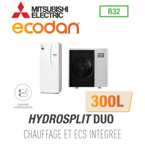Ecodan CHAUFFAGE SEUL HYDROSPLIT DUO 300L R32 EHPT30X-YM9ED + PUZ-WM85VAA