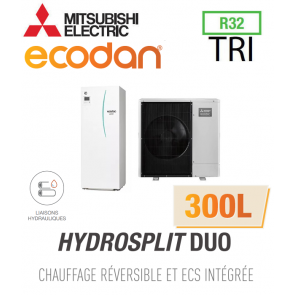 Ecodan Réversible HYDROSPLIT DUO 300L R32 ERPT30X-VM2ED + PUZ-WM85YAA