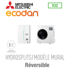 Ecodan réversible HYDROSPLIT MURAL R32 ERPX-VM2D + PUZ-WM50VHA