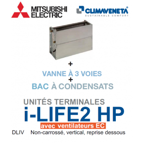 Gebläsekonvektor mit EC-Ventilatoren "Brushless Gainable Nicht verkleidet, vertikal, Abluft unten i-LIFE2 HP 2T DLIV 1002
