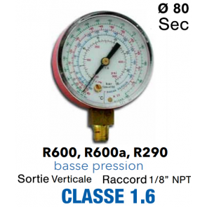 Manomètre BP pour R290 - R600 - R600A