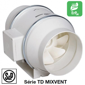 Ventilateur de conduit TD-MIXVENT - TD 160/100 N SILENT de S&P  