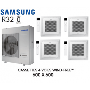 Samsung Cassette 4 voies 600x600 Wind-Free Quadri-Split AJ080TXJ4KG + 4 AJ020TNNDKG