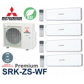 Mitsubishi Heavy Industries Quadri-split PREMIUM SCM71ZS-W + 3 SRK15ZS-WF + 1 SRK35ZS-WF