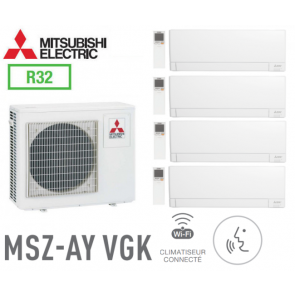Mitsubishi Quadri-split Mural Compact MXZ-4F83VF + 3 MSZ-AY15VGK + 1 MSZ-AY42VGK - R32