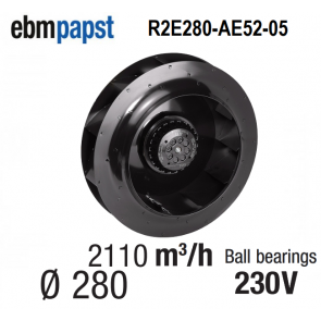 Ventilateur centrifuge EBM-PAPST - R2E280-AE52-05 - en 230 V