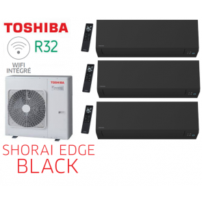 Toshiba SHORAI EDGE BLACK Tri-Split RAS-3M18G3AVG-E + 2 RAS-M05G3KVSGB-E + 1 RAS-B13G3KVSGB-E
