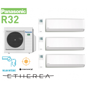 Panasonic Tri-split Mural Etherea blanc CU-3Z52TBE + 2x CS-MZ16XKE + 1x CS-Z35XKEW R32