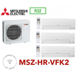 Mitsubishi Tri-split Mural Inverter MXZ-3HA50VF + 3 MSZ-HR25VFK2