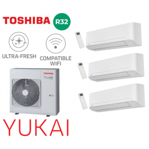 Toshiba Yukai Tri-Split RAS-3M18G3AVG-E + 2 RAS-B07E2KVG-E + 1 RAS-B10E2KVG-E