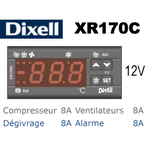 Régulateur digital pour moyennes et basses températures XR170C-0P0C1