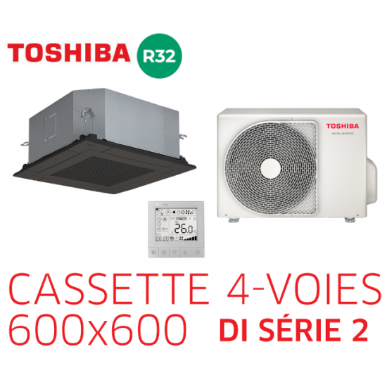Toshiba Cassette 4-voies 600x600 DI 2 RAV-HM301MUTP-E Noir