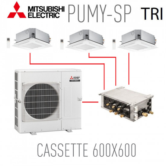 Mitsubishi Trisplit PUMYSP112YKM + 1 SLZM25FA + 2 SLZM50FA