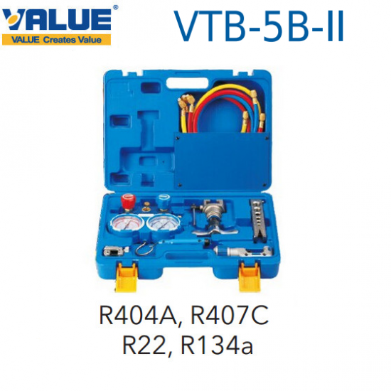 Kit d'outillage VTB-5B-II de VALUE pour R32 et R410a